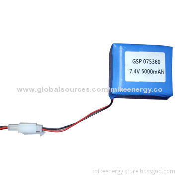 Lithium-ion Rechargeable Battery Pack for GSP with 7.4V Voltage, 5000mAh Capacity